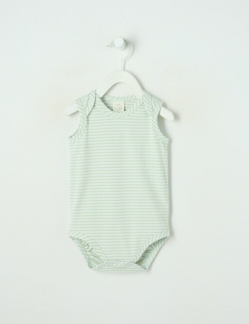 Little Bundle Essential Stretch Cotton Sleeveless Bodysuit Yarn Dyed product photo