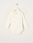 Little Bundle Essential Stretch Cotton Long Sleeve Wrap Bodysuit, Flower product photo
