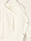 Little Bundle Essential Stretch Cotton Long Sleeve Wrap Bodysuit, Flower product photo View 03 S