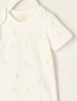 Little Bundle Essential Stretch Cotton Short Sleeve Bodysuit, Flower product photo View 02 S