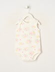 Little Bundle Essential Stretch Cotton Sleeveless Bodysuit, Floral product photo
