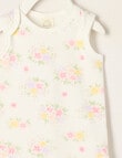 Little Bundle Essential Stretch Cotton Sleeveless Bodysuit, Floral product photo View 02 S