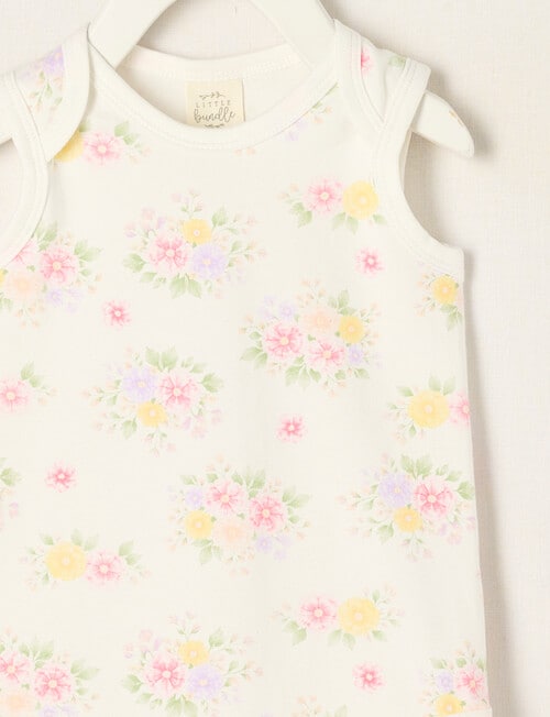 Little Bundle Essential Stretch Cotton Sleeveless Bodysuit, Floral product photo View 02 L