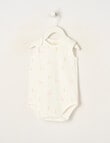 Little Bundle Essential Stretch Cotton Sleeveless Bodysuit, Flower product photo