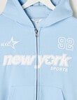 Switch New York Sports Oversized Zip Up Hoodie, Baby Blue product photo View 02 S