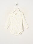 Little Bundle Essential Stretch Cotton Long Sleeve Wrap Bodysuit, Duckling product photo