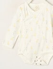 Little Bundle Essential Stretch Cotton Long Sleeve Wrap Bodysuit, Duckling product photo View 02 S
