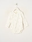 Little Bundle Essential Stretch Cotton Long Sleeve Wrap Bodysuit, Teddy product photo