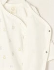 Little Bundle Essential Stretch Cotton Long Sleeve Wrap Bodysuit, Teddy product photo View 03 S