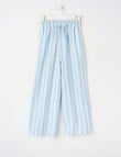 Switch Isla Tie Waist Linen Blend Stripe Pant, Light Blue product photo