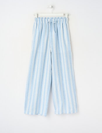 Switch Isla Tie Waist Linen Blend Stripe Pant, Light Blue product photo