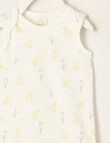 Little Bundle Essential Stretch Cotton Sleeveless Bodysuit, Duckling product photo View 02 S
