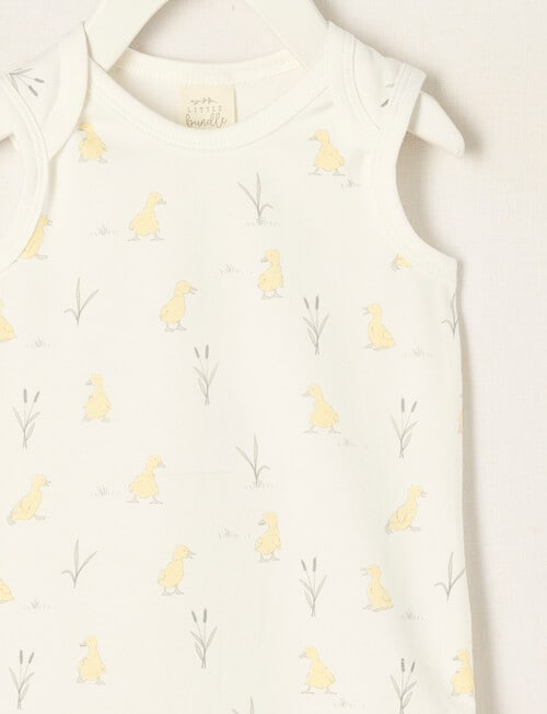 Little Bundle Essential Stretch Cotton Sleeveless Bodysuit, Duckling product photo View 02 L