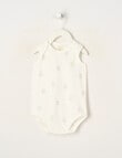 Little Bundle Essential Stretch Cotton Sleeveless Bodysuit, Teddy product photo