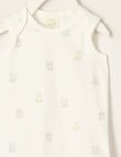 Little Bundle Essential Stretch Cotton Sleeveless Bodysuit, Teddy product photo View 02 S