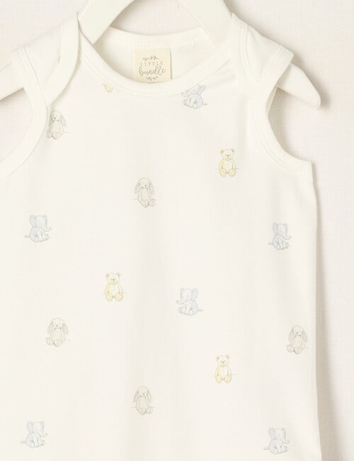 Little Bundle Essential Stretch Cotton Sleeveless Bodysuit, Teddy product photo View 02 L