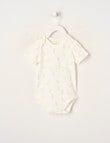 Little Bundle Essential Stretch Cotton Short Sleeve Bodysuit, Duckling product photo