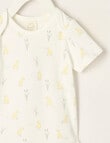 Little Bundle Essential Stretch Cotton Short Sleeve Bodysuit, Duckling product photo View 02 S