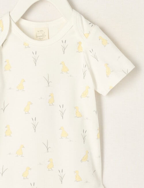 Little Bundle Essential Stretch Cotton Short Sleeve Bodysuit, Duckling product photo View 02 L