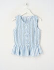 Switch Isla Linen Blend Stripe Peplum Top, Light Blue product photo