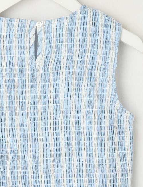 Switch Isla Linen Blend Stripe Peplum Top, Light Blue product photo View 02 L