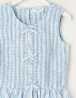 Switch Isla Linen Blend Stripe Peplum Top, Light Blue product photo View 04 S