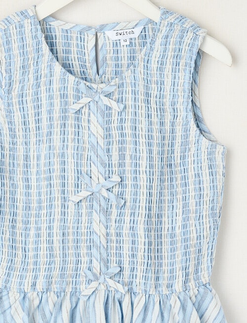 Switch Isla Linen Blend Stripe Peplum Top, Light Blue product photo View 04 L