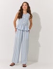 Switch Isla Linen Blend Stripe Peplum Top, Light Blue product photo View 07 S