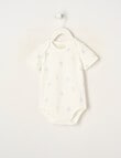 Little Bundle Essential Stretch Cotton Short Sleeve Bodysuit, Teddy product photo