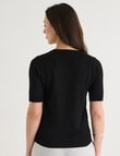 Oliver Black Short Sleeve Knit Jumper, Black product photo View 02 S
