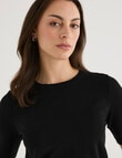 Oliver Black Short Sleeve Knit Jumper, Black product photo View 04 S