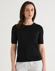 Oliver Black Short Sleeve Knit Jumper, Black product photo View 05 S