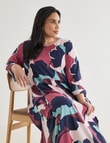 Studio Curve Oversized Floral Pocket Dress, Wine & Sage product photo