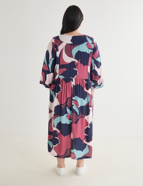 Studio Curve Oversized Floral Pocket Dress, Wine & Sage product photo View 02 L