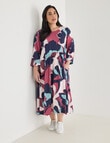 Studio Curve Oversized Floral Pocket Dress, Wine & Sage product photo View 03 S