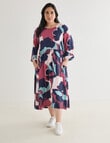 Studio Curve Oversized Floral Pocket Dress, Wine & Sage product photo View 05 S