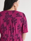 Studio Curve Wild Flower Print Empire Dress, Magenta & Ink product photo View 04 S