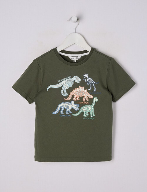 Mac & Ellie Dino Glow Short Sleeve Tee, Olive product photo