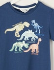 Mac & Ellie Glow Dino Short Sleeve Tee, Indigo product photo View 02 S