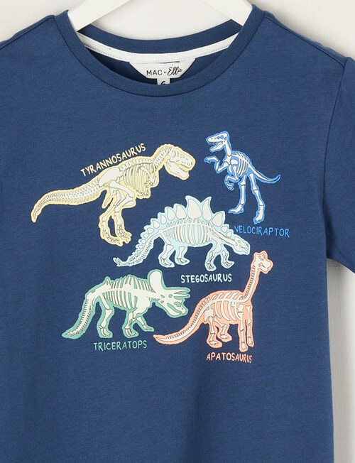 Mac & Ellie Glow Dino Short Sleeve Tee, Indigo product photo View 02 L