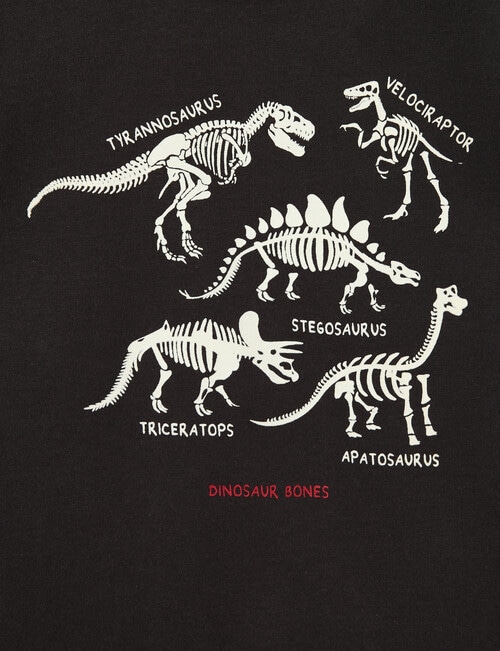Mac & Ellie Glow Dino Short Sleeve Tee, Charcoal product photo View 02 L