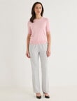 Oliver Black Short Sleeve Knit Jumper, Soft Pink Marle product photo View 03 S