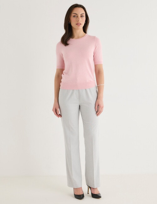 Oliver Black Short Sleeve Knit Jumper, Soft Pink Marle product photo View 03 L