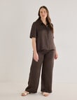 Whistle Short Sleeve Shirt, Textured Satin Java product photo View 13 S