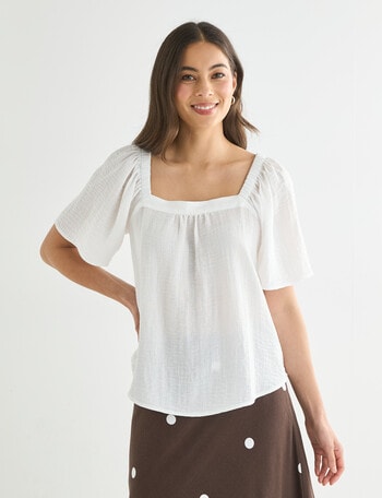 Whistle Square Neck Top, Ivory product photo
