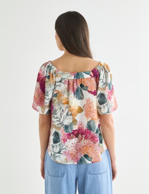 Whistle Square Neck Top, Spring Bouquet product photo View 02 L