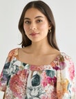 Whistle Square Neck Top, Spring Bouquet product photo View 04 S