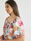 Whistle Square Neck Top, Spring Bouquet product photo View 05 S