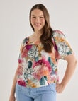 Whistle Square Neck Top, Spring Bouquet product photo View 12 S