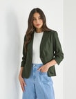 Whistle Ruched Sleeve Linen Blend Jacket, Gable product photo